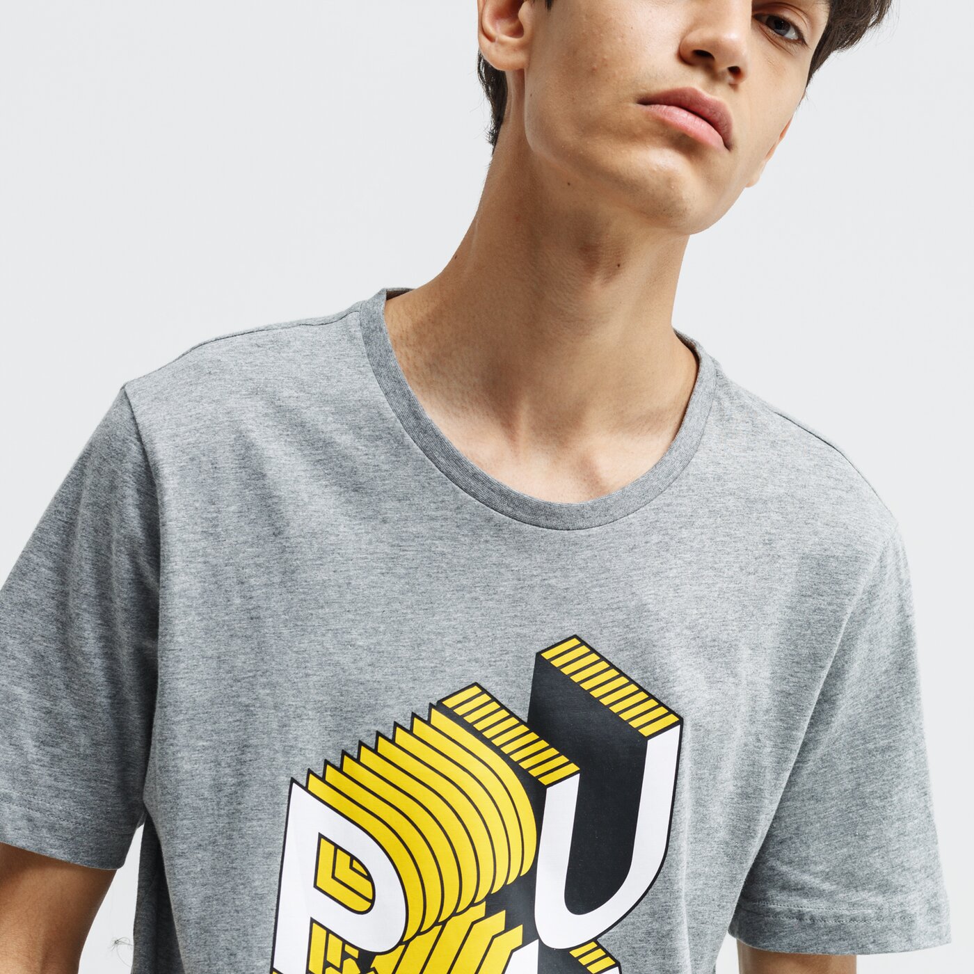 Koszulka męska PUMA T-SHIRT SS PUMA GRAPHIC 58019303 kolor szary