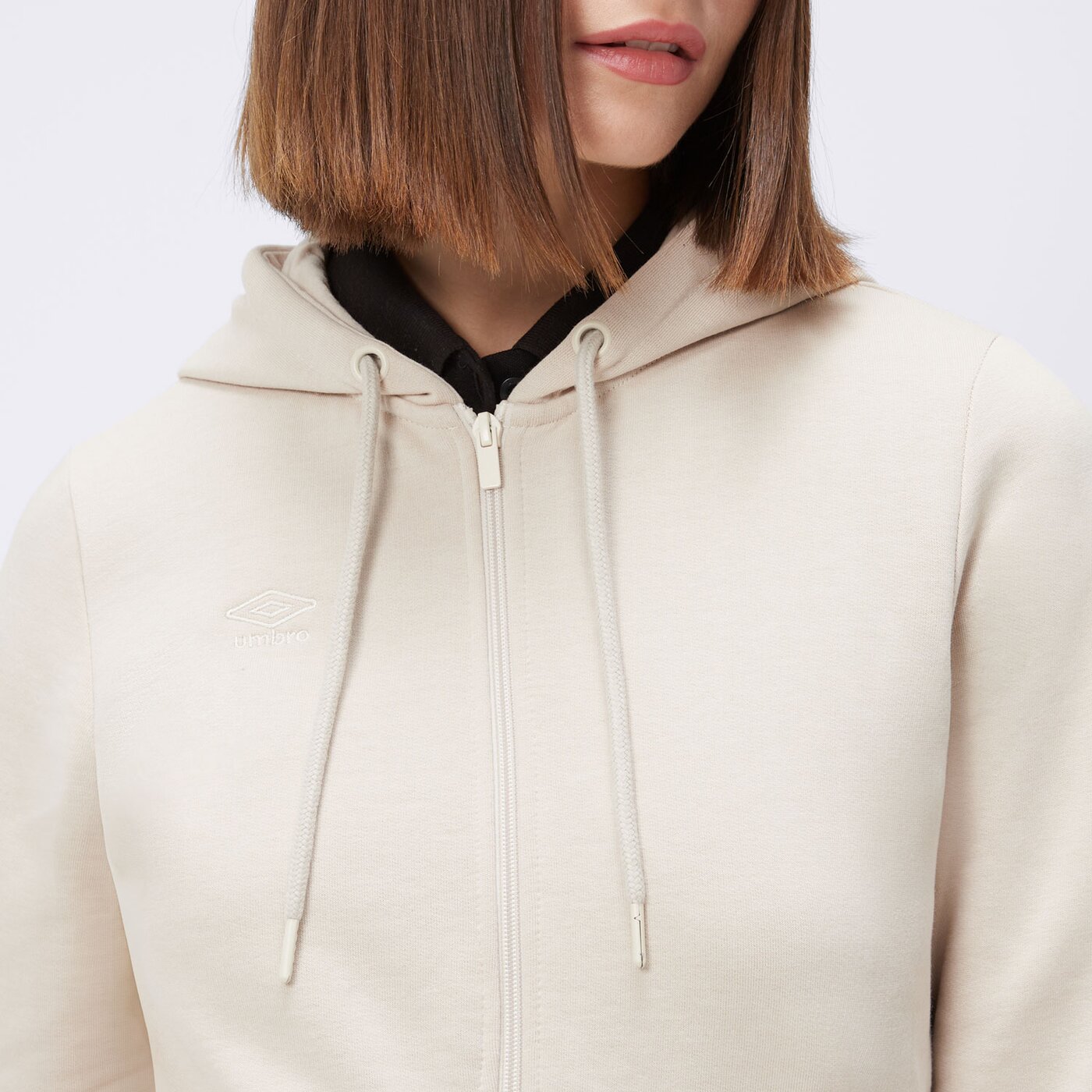 Bluza damska UMBRO BLUZA ROZPINANA Z KAPTUREM ESS ul125bld90002 kolor beżowy