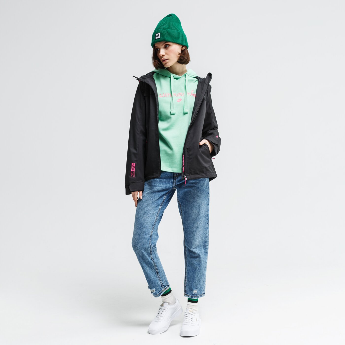 Bluza damska LOTTO BLUZA Z KAPTUREM PABLA lo120bld10001 kolor zielony