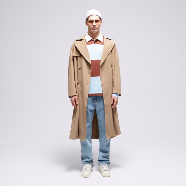 Koszulka polo męska CHAMPION T-SHIRT STRIPED POLO 219181bs151 kolor brązowy