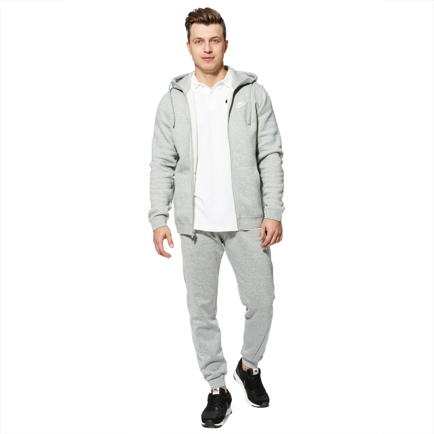 Bluza męska NIKE BLUZA M NSW HOODIE FZ FLC CLUB 804389063 kolor szary