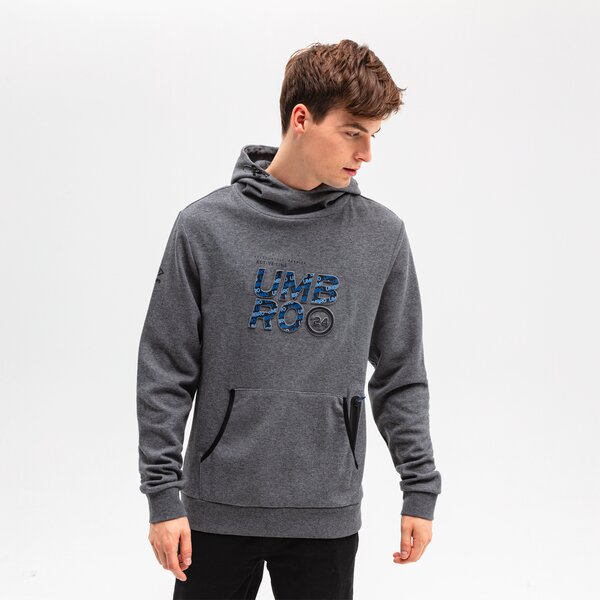 Bluza męska UMBRO BLUZA Z KAPTUREM CLOTHO ul321blm22002 kolor szary