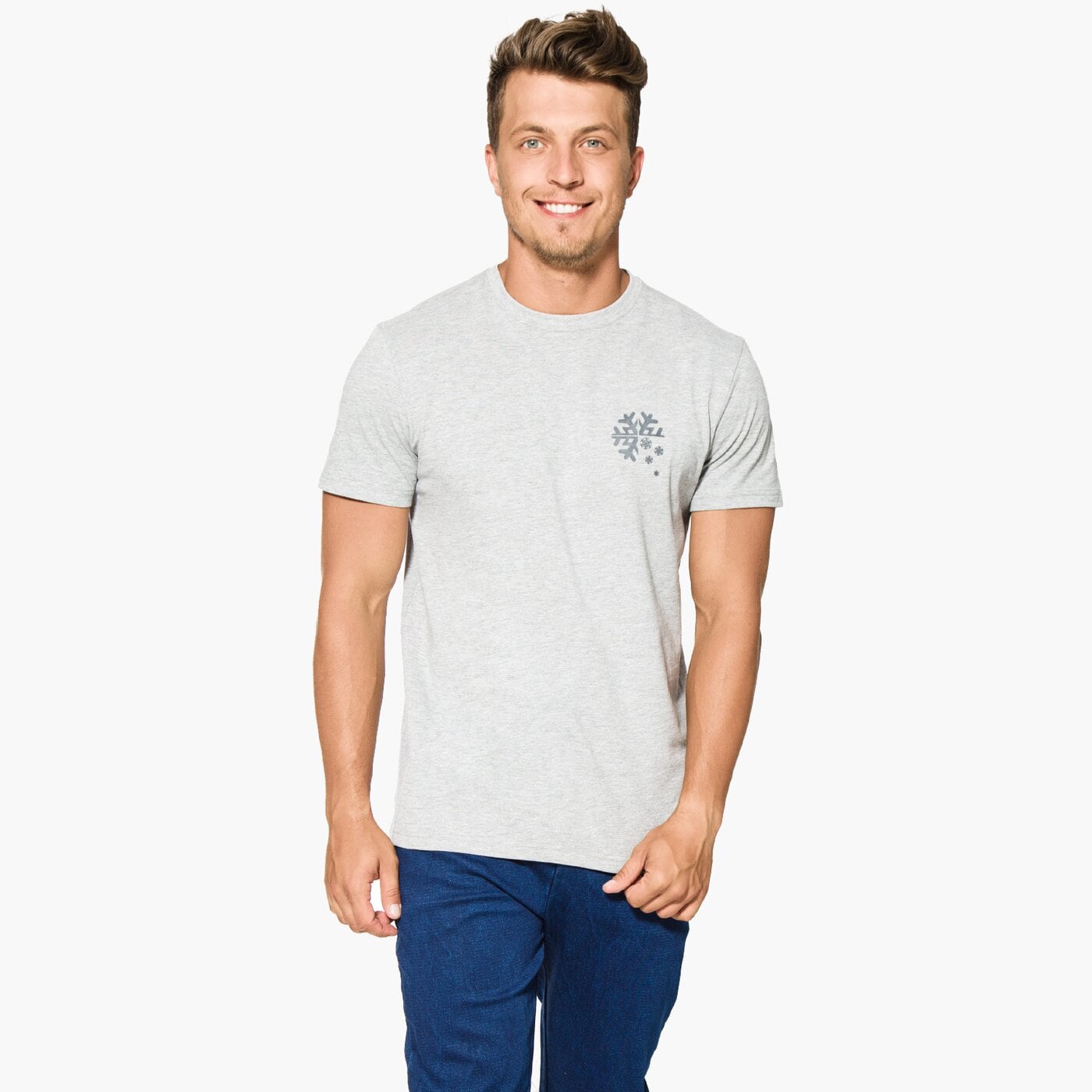 Koszulka męska FEEWEAR T-SHIRT SS SNOWMEN fw37tsm42001 kolor szary