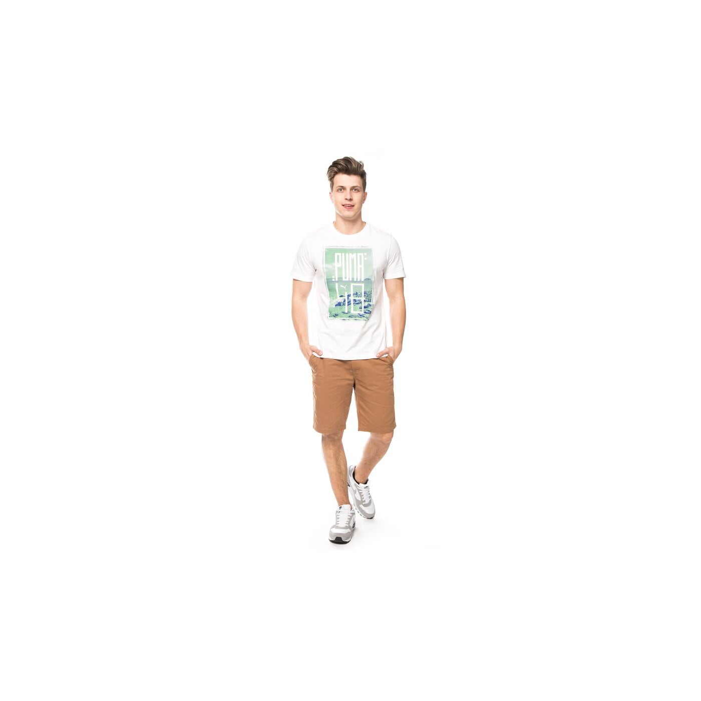 Koszulka męska PUMA T-SHIRT PHOTOGRAPHIC TEE 83643702 kolor biały