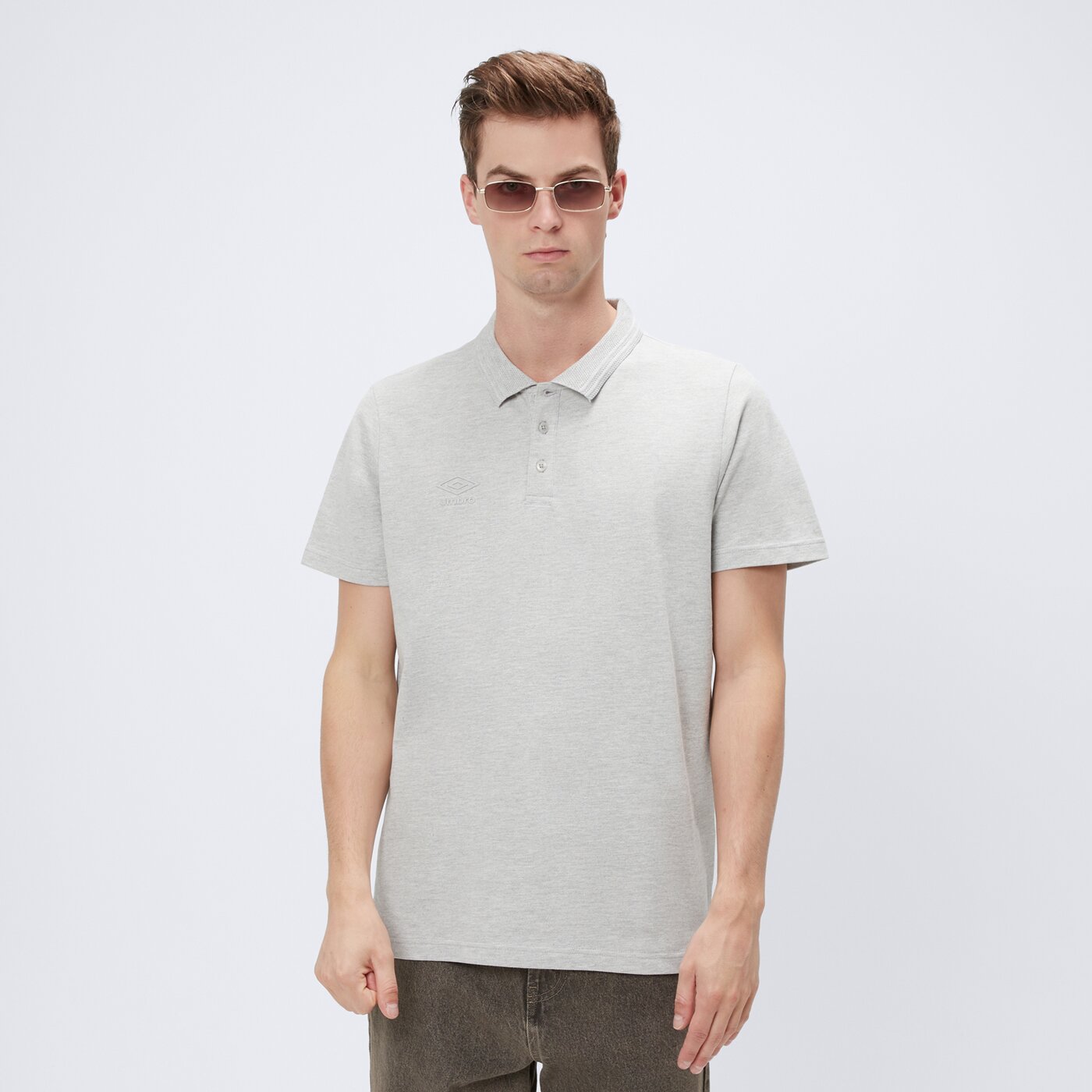 Koszulka polo męska UMBRO POLO STERLING  ul125pom90003 kolor szary