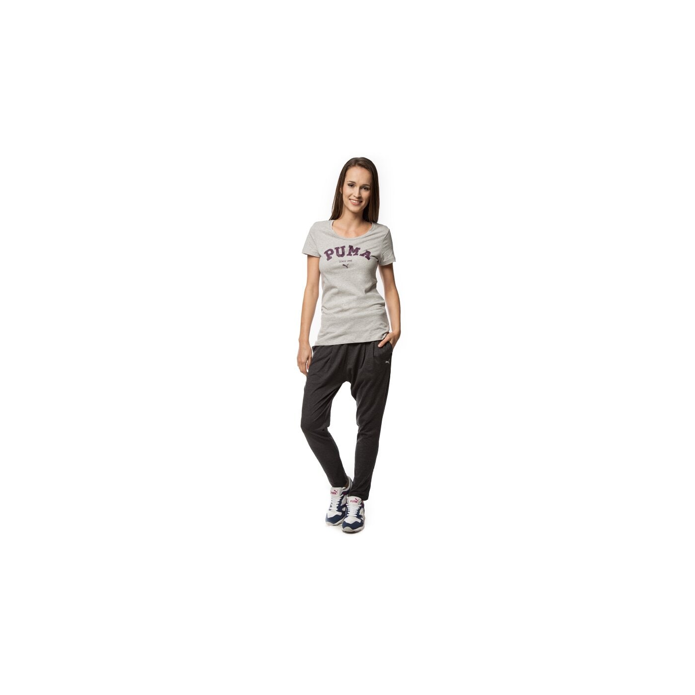 Koszulka damska PUMA T-SHIRT STYLE PERSONAL BEST ATHL TEE 83433933 kolor szary