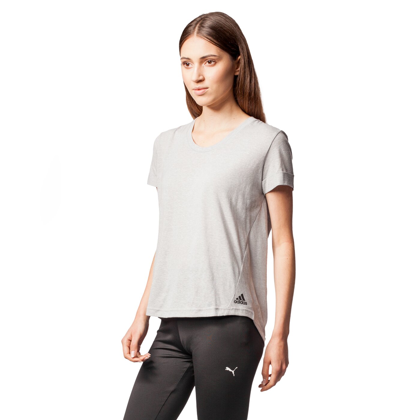 Koszulka damska ADIDAS T-SHIRT SS 3S BOYFRIEND ay0184 kolor szary