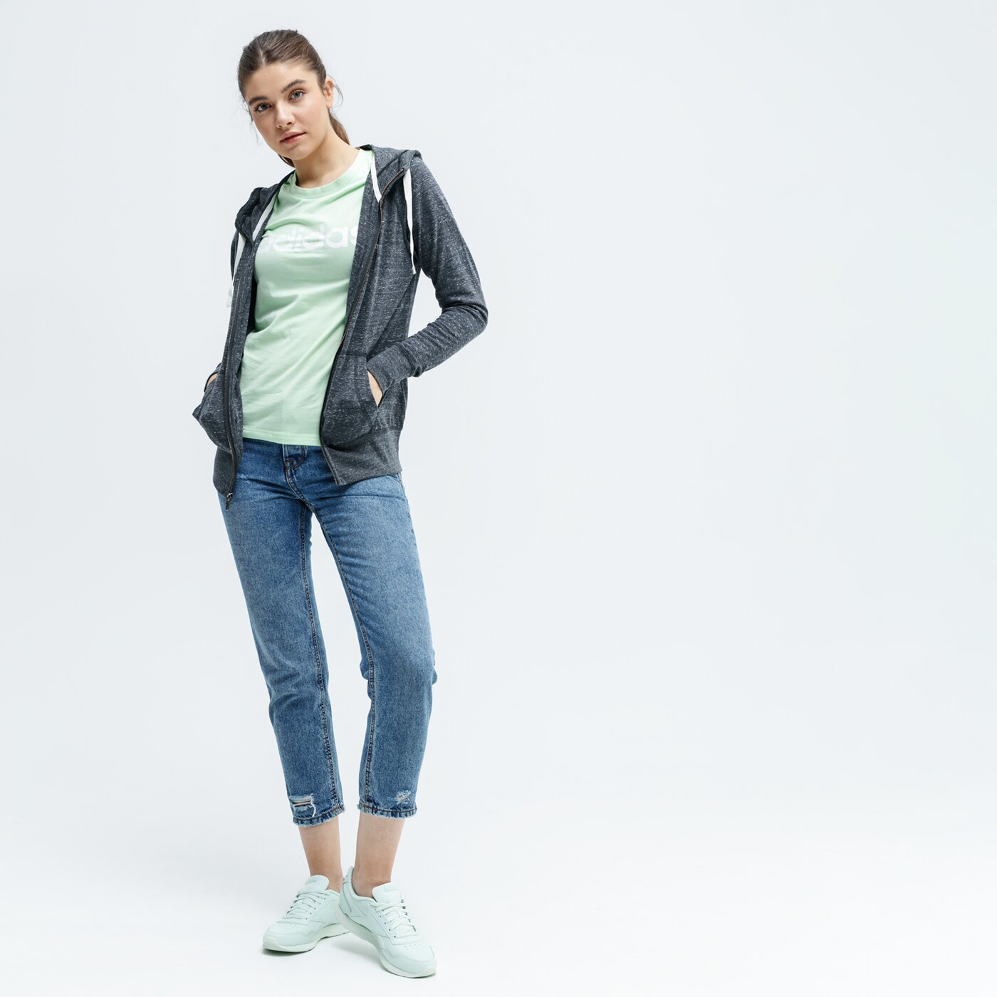 Koszulka damska ADIDAS T-SHIRT SS W E LIN SLIM T fj5389 kolor zielony