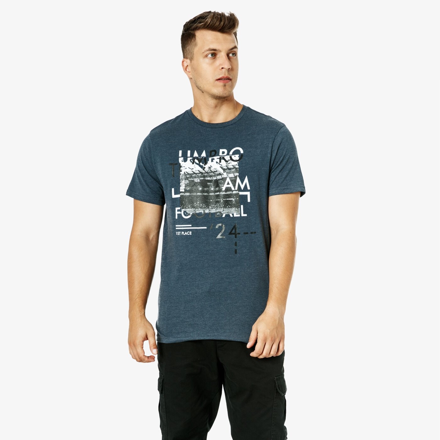 Koszulka męska UMBRO T-SHIRT SS TURF ul38tsm02001 kolor granatowy
