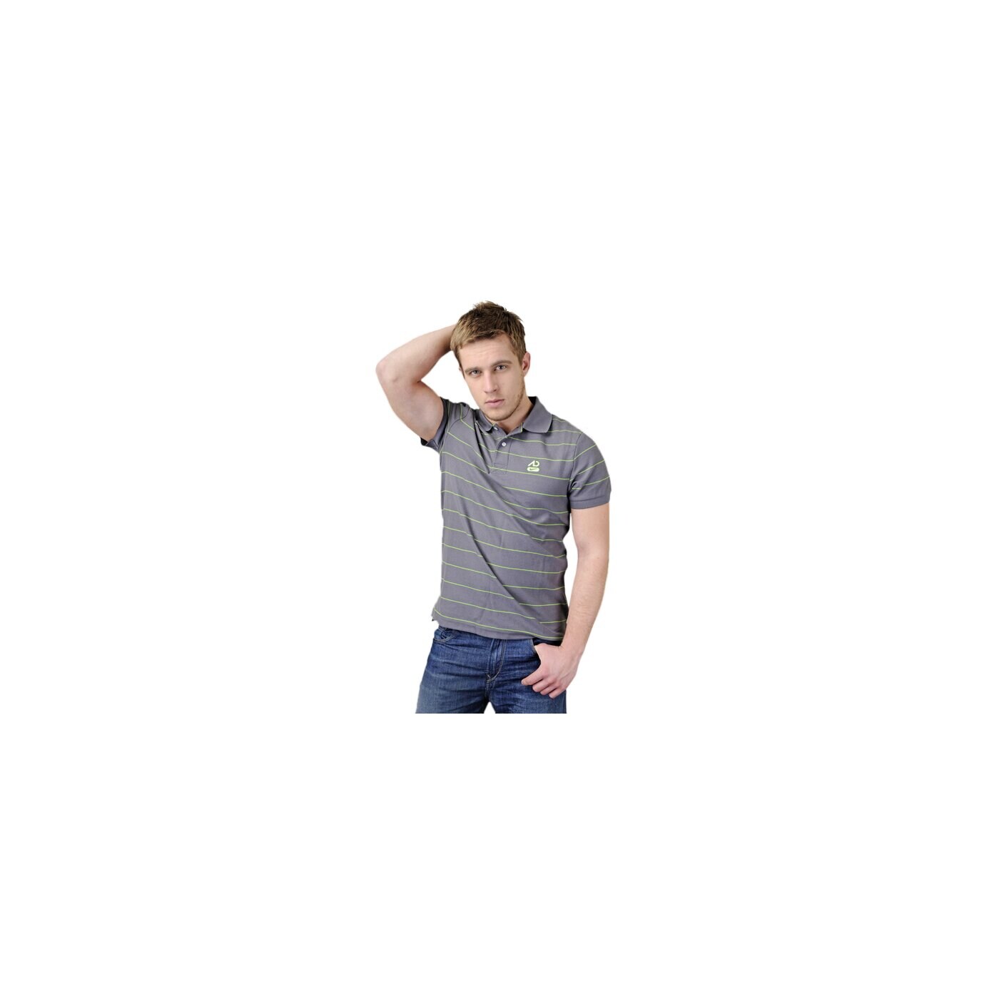 Koszulka polo męska NIKE POLO AD CLUB PIQUE THIN STRIPE 402541021 
