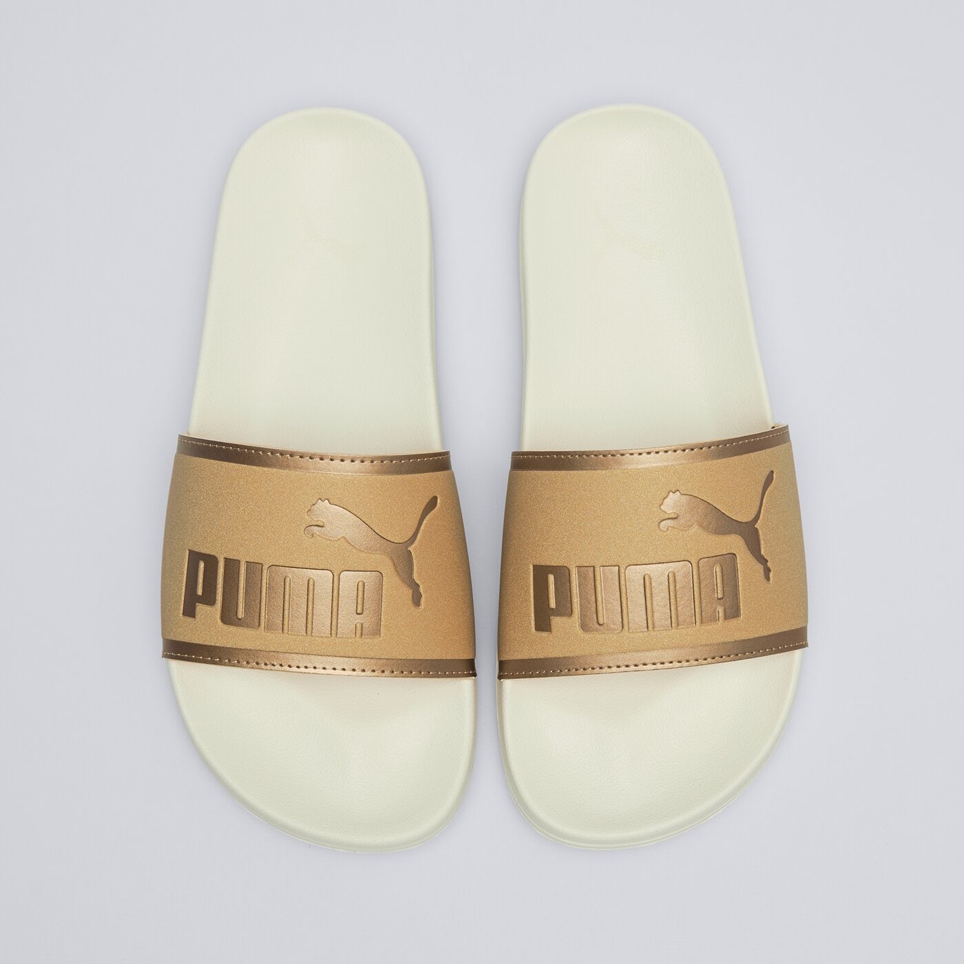 Klapki damskie PUMA LEADCAT 2.0 AQUA METALLICS 40170702 kolor złoty