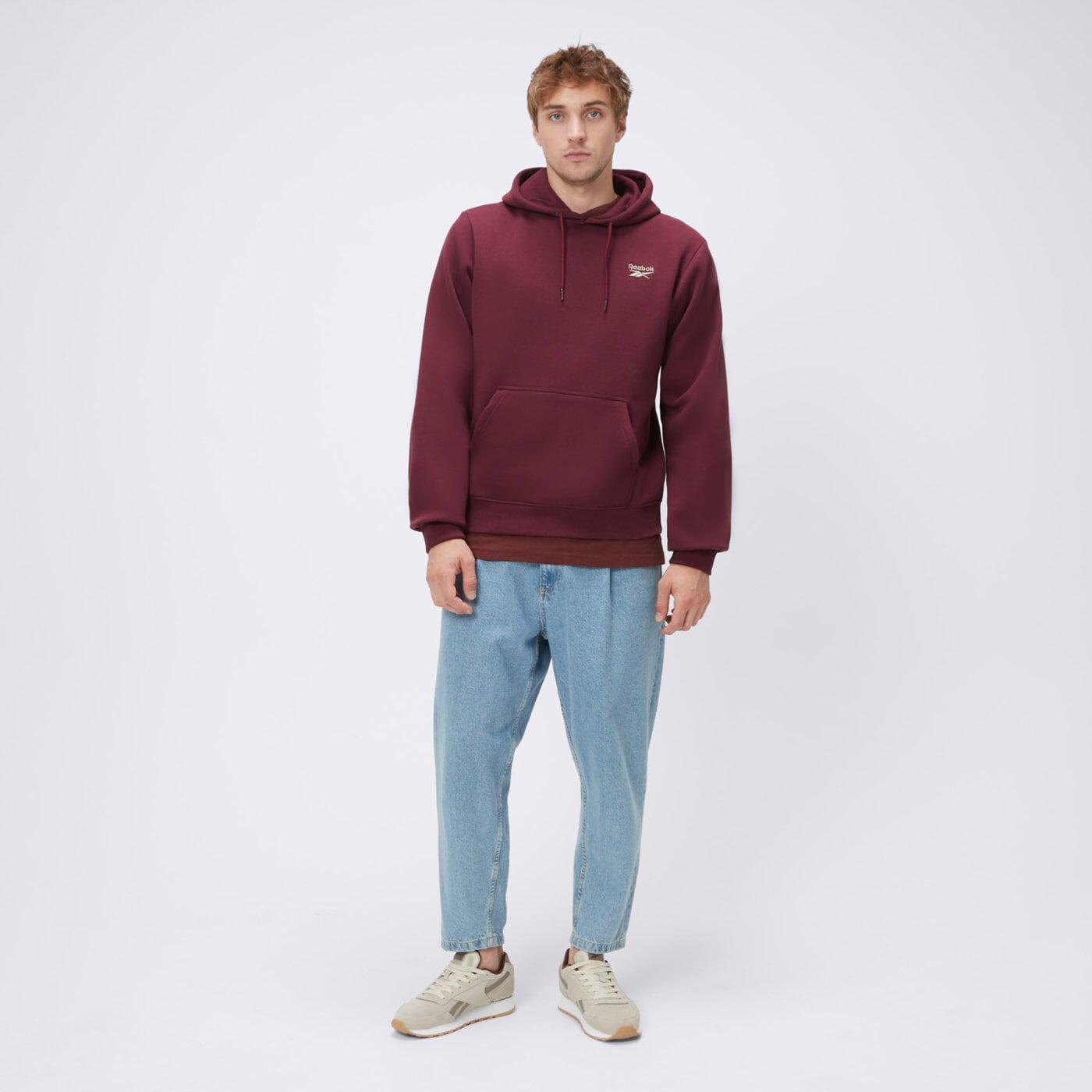 Bluza męska REEBOK BLUZA Z KAPTUREM RANDY rk25110mgm100050 kolor bordowy