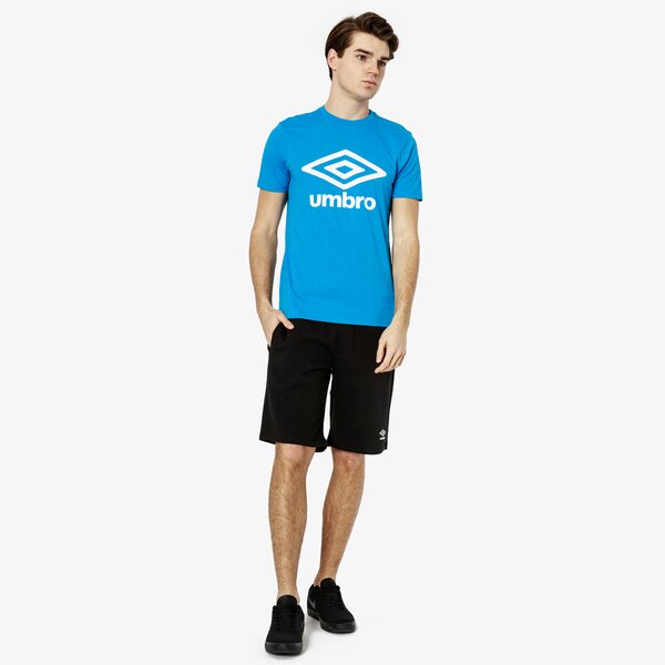 Koszulka męska UMBRO T-SHIRT SS FW LARGE LOGO COTTON 65352u-gru kolor niebieski