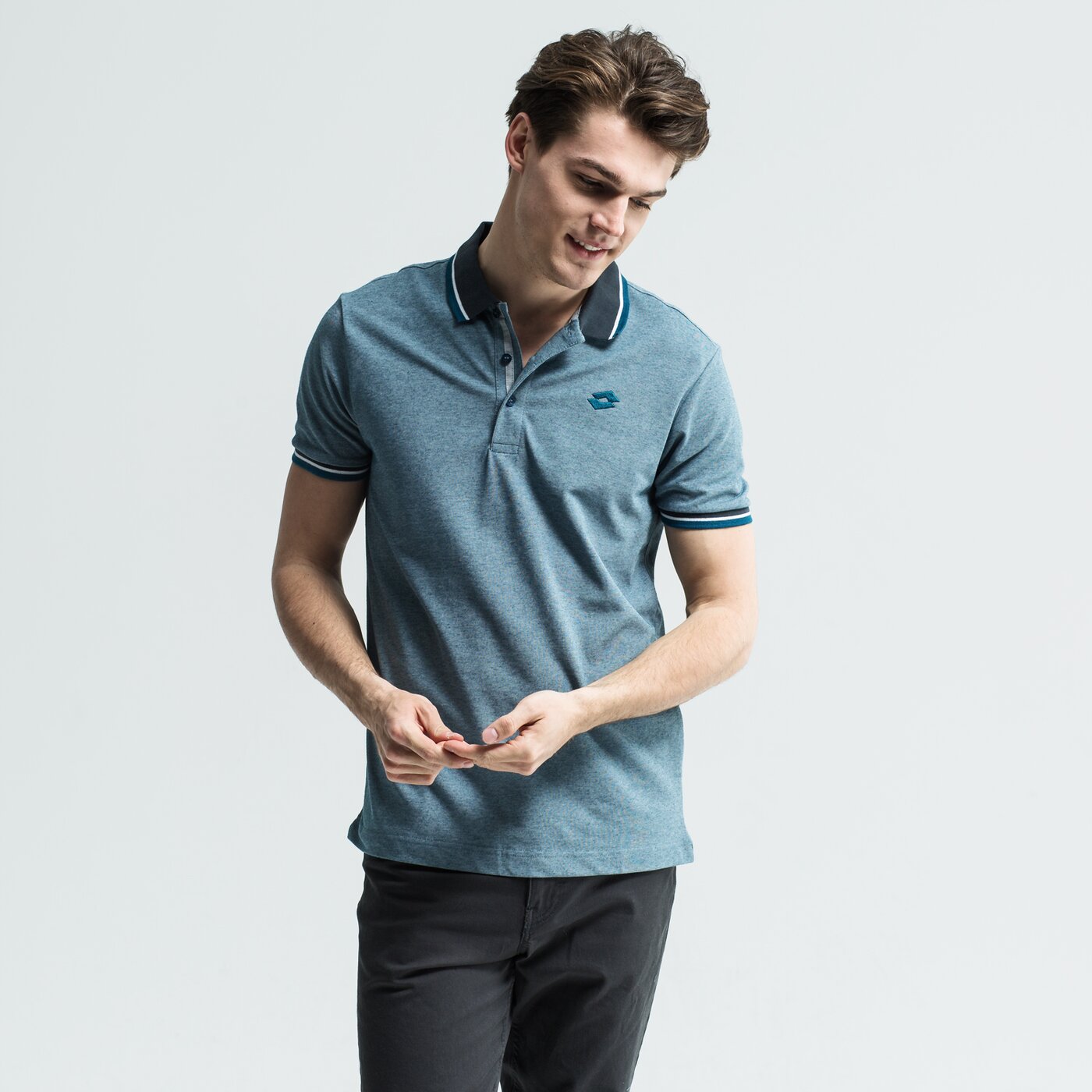 Koszulka polo męska LOTTO POLO L73 PLUS PQ l54615-1q7 kolor niebieski