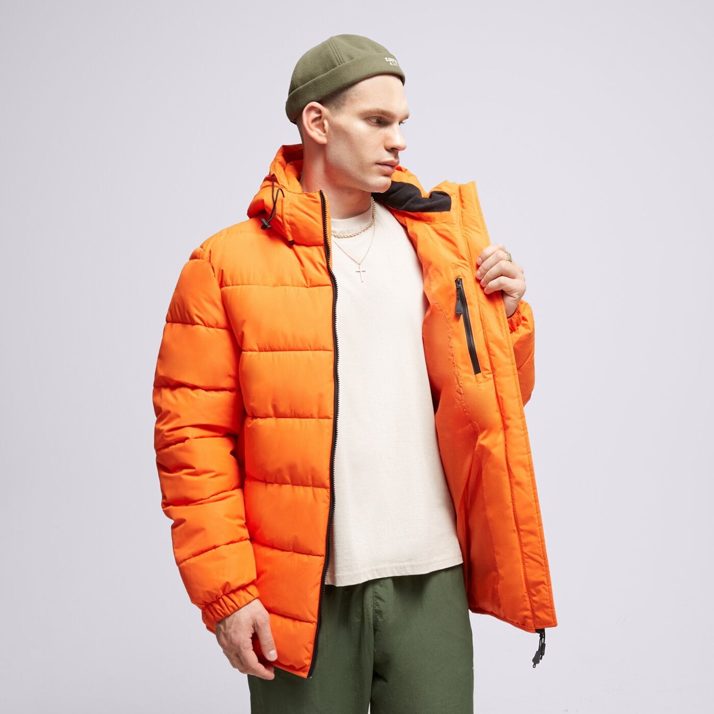 Kurtka zimowa męska ELLESSE KURTKA PUCHOWA GERANA PADDED JACKET ORNG sht19084704 kolor pomarańczowy