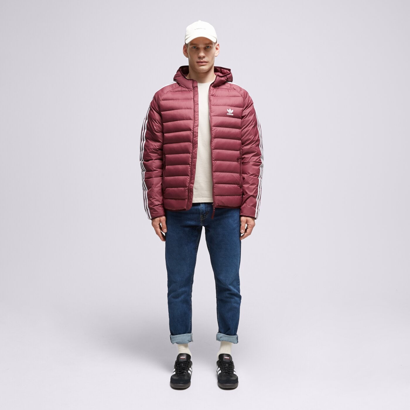 Kurtka zimowa męska ADIDAS KURTKA PUCHOWA PAD HOODED PUFF il2567 kolor bordowy