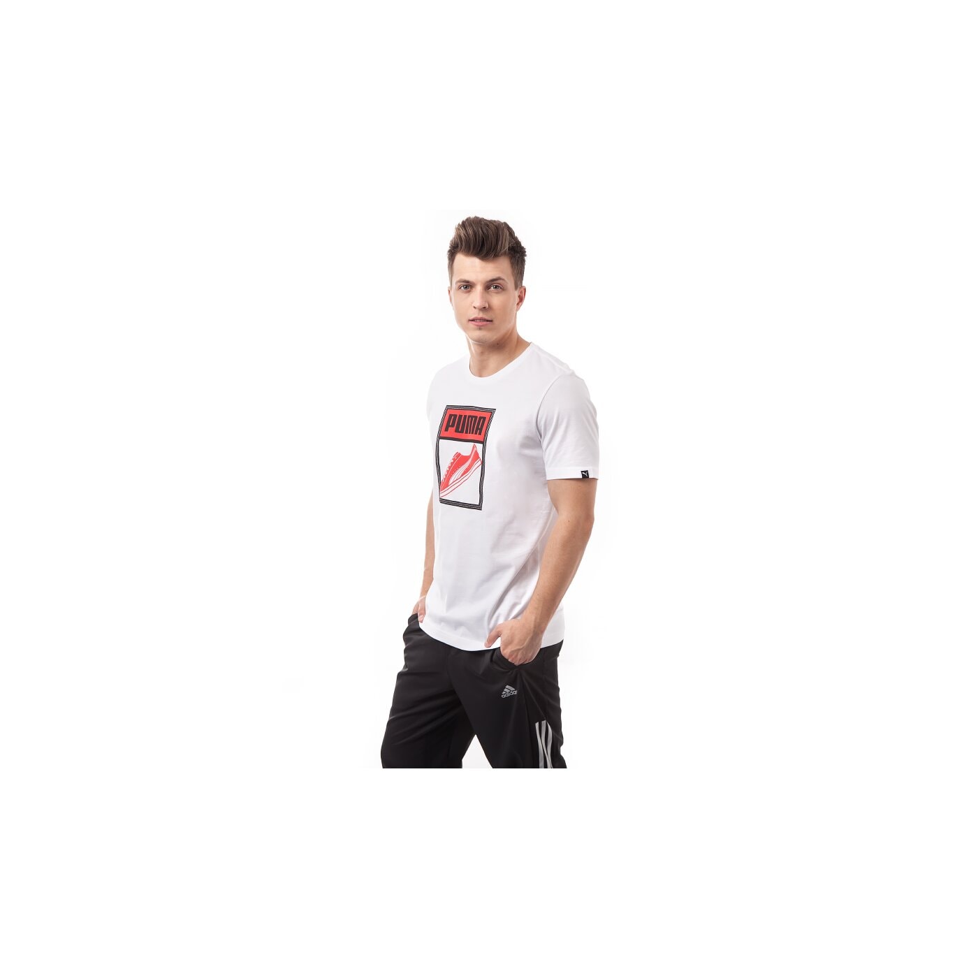 Koszulka męska PUMA T-SHIRT PUMATONGUE 83242402 kolor biały