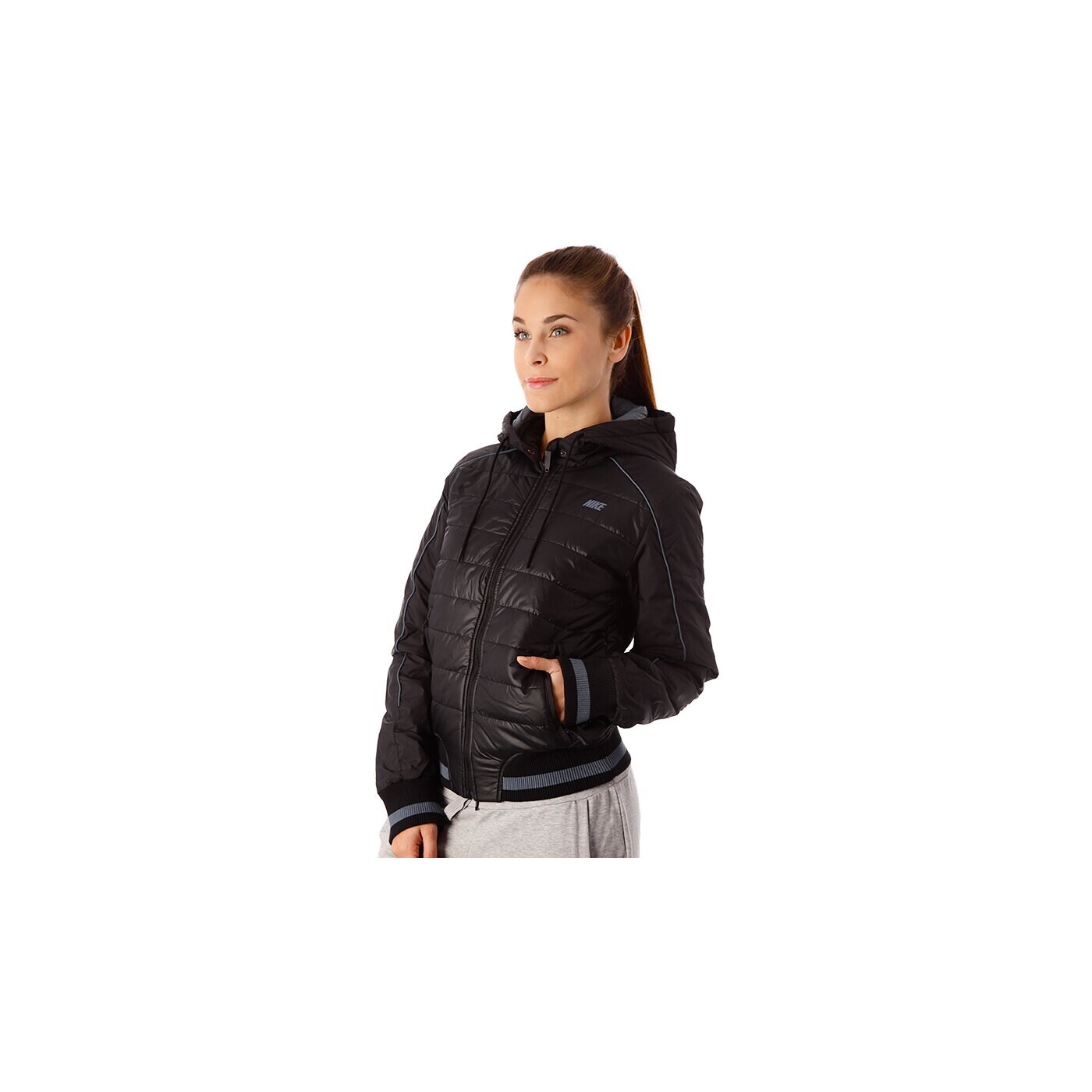 Kurtka zimowa damska NIKE KURTKA DEFENDER JACKET HOODED 541404010 kolor czarny