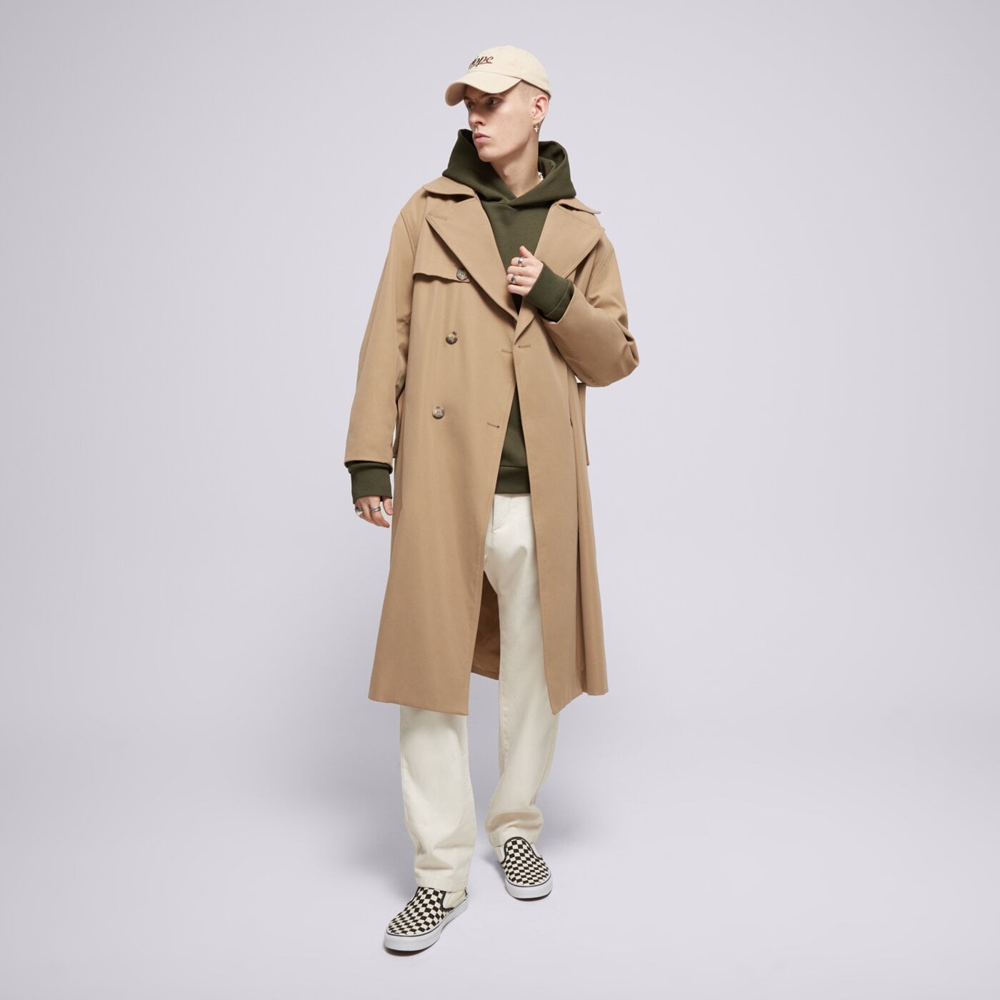 Bluza męska CHAMPION BLUZA Z KAPTUREM HOODED SWEATSHIRT 220423gs508 kolor khaki