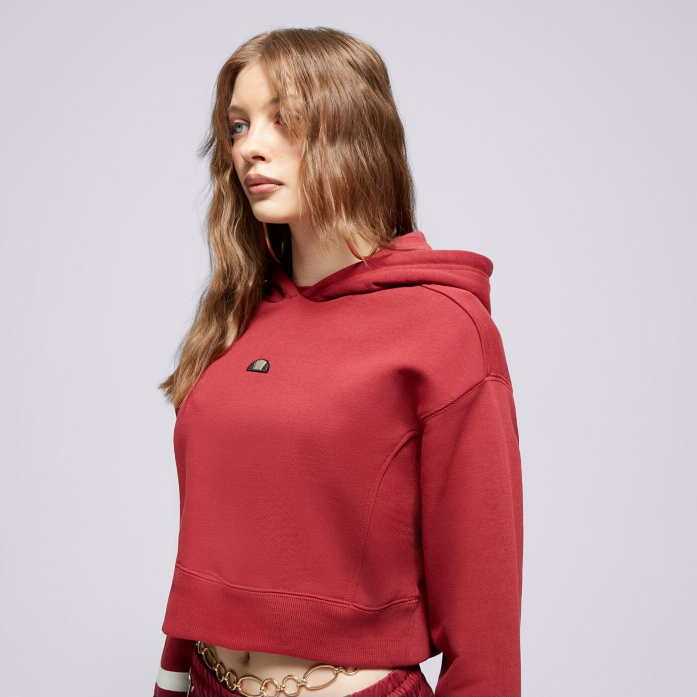 Bluza damska ELLESSE BLUZA Z KAPTUREM BARNES BRGND CROPPED HOODY sgv20145800 kolor bordowy