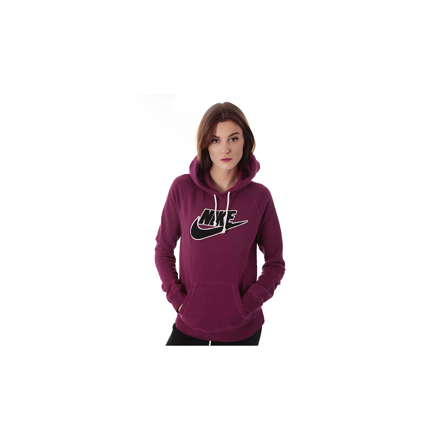 Bluza damska NIKE BLUZA NIKE RALLY HOODY PATCH 552936620 kolor bordowy