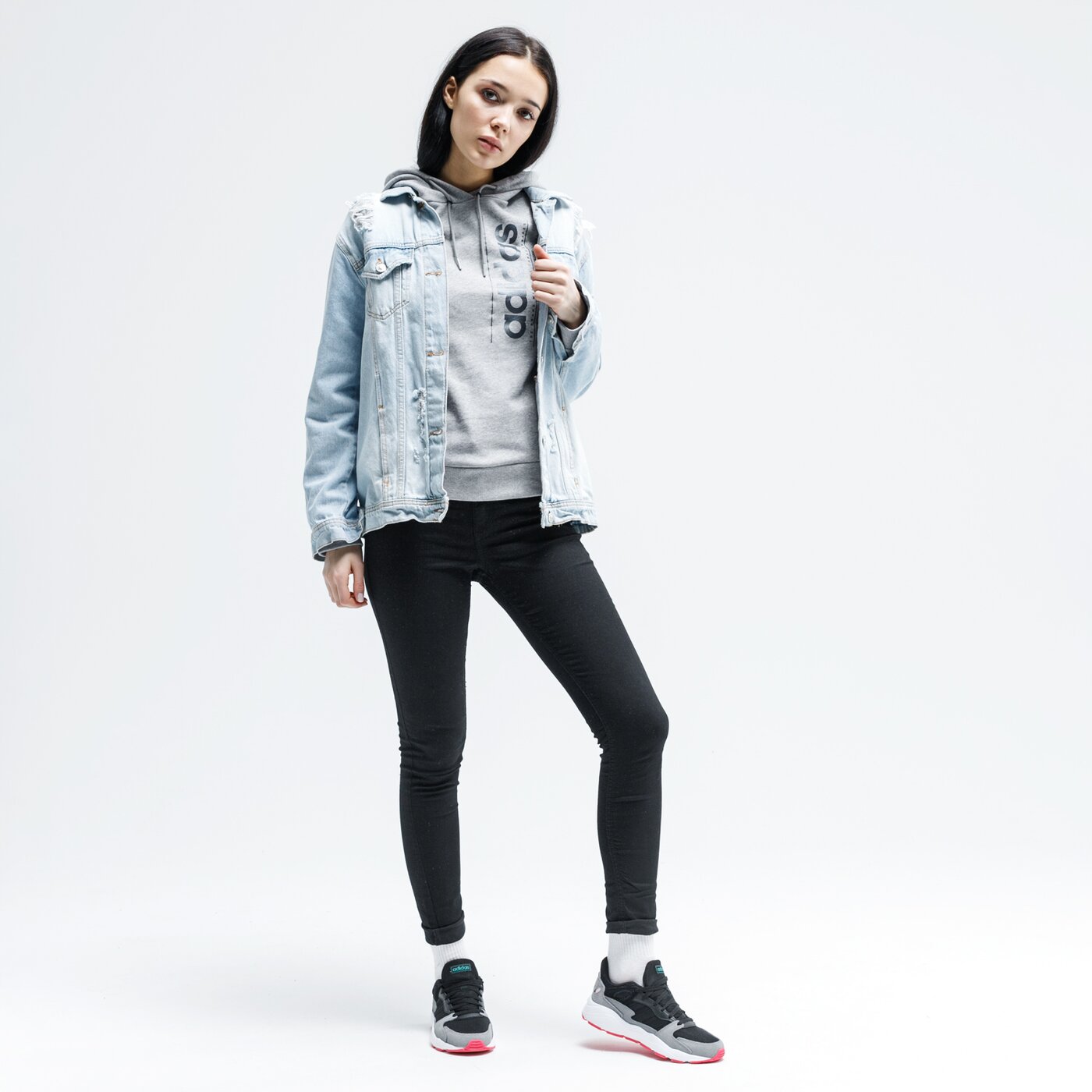 Bluza damska ADIDAS BLUZA Z KAPTUREM W BB HDY fm6204 kolor szary