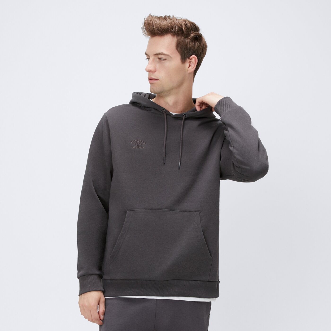 Bluza męska UMBRO BLUZA Z KAPTUREM BUHO ul125blm91002 kolor szary