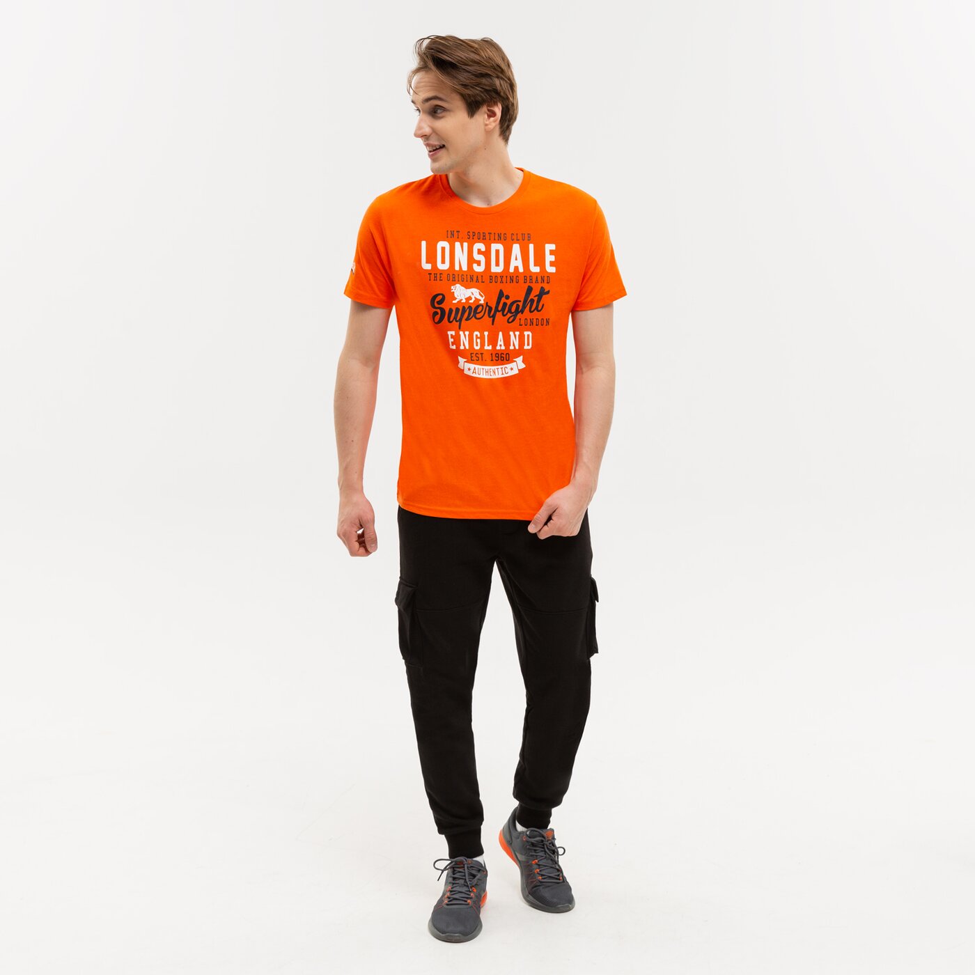 Koszulka męska LONSDALE T-SHIRT TOBERMORY 1132776503 kolor pomarańczowy