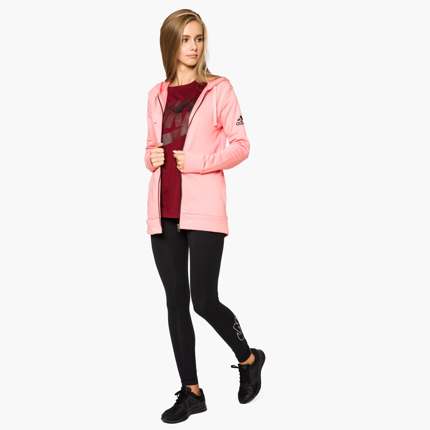 Bluza damska ADIDAS BLUZA E S E HOODIE br2596 kolor różowy
