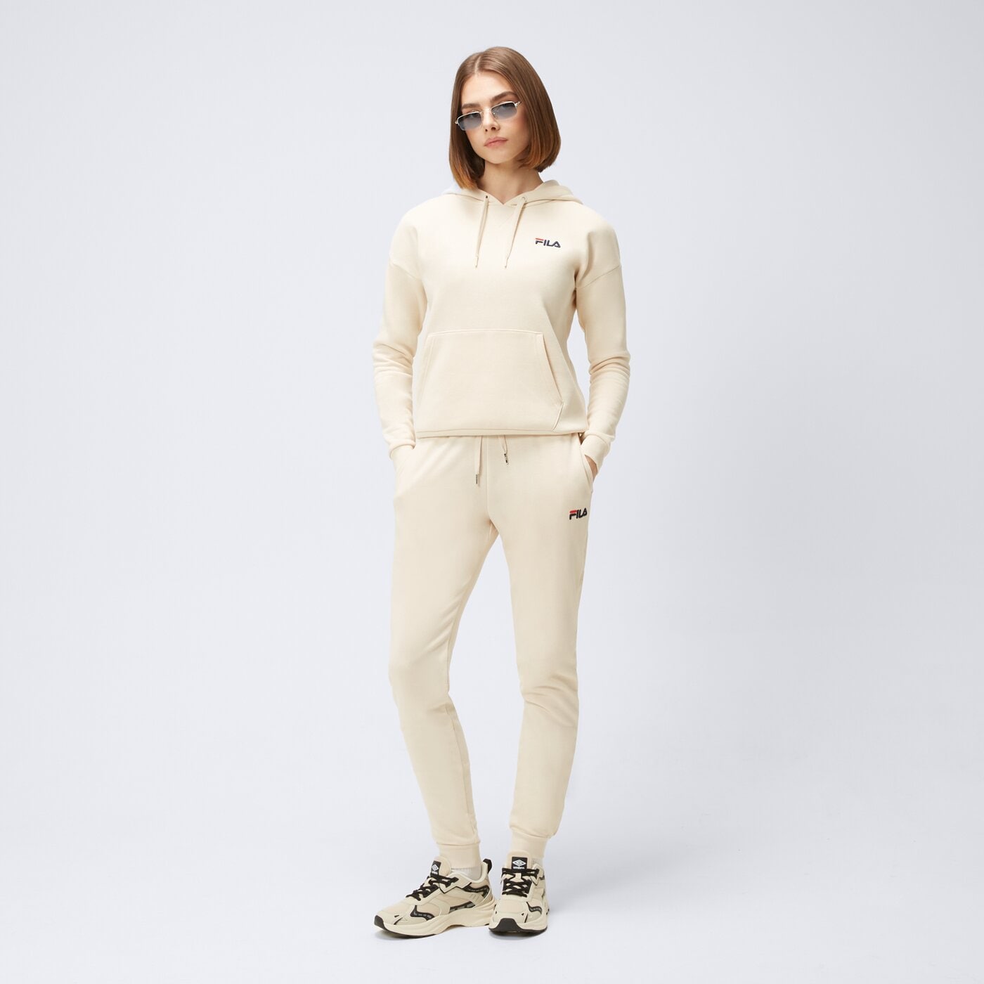 Spodnie dresowe damskie FILA SPODNIE HALLS FL ss23spw423760 kolor beżowy