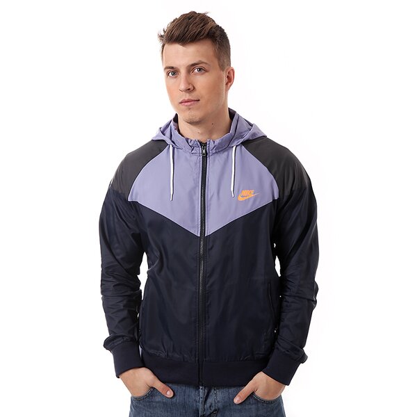 Kurtka przejściowa męska NIKE KURTKA NIKE RU HERITAGE WINDRUNNER 596277473 kolor granatowy