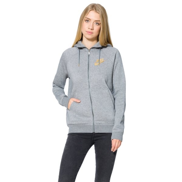 Bluza damska NIKE BLUZA W NSW RALLY HOODIE FZ METALLIC 874116091 kolor szary