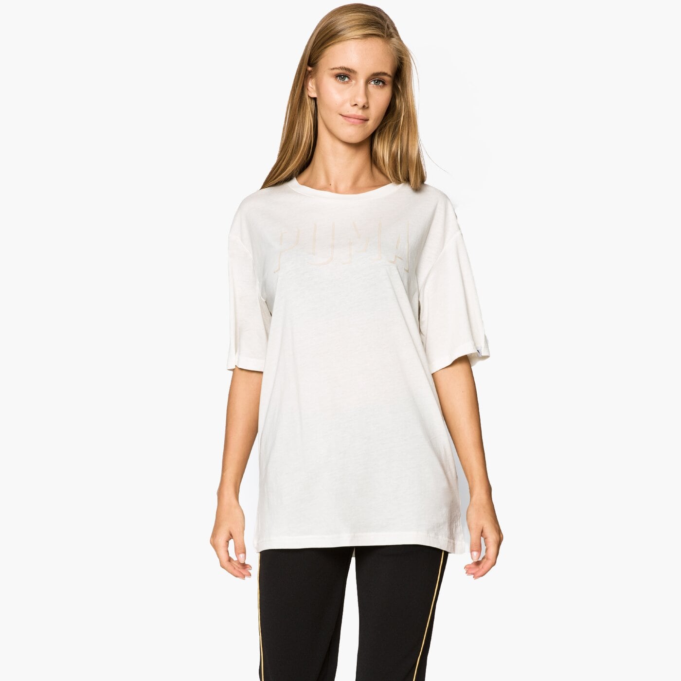 Koszulka damska PUMA T-SHIRT SS FUSION ELONGATED W 59236021 kolor biały