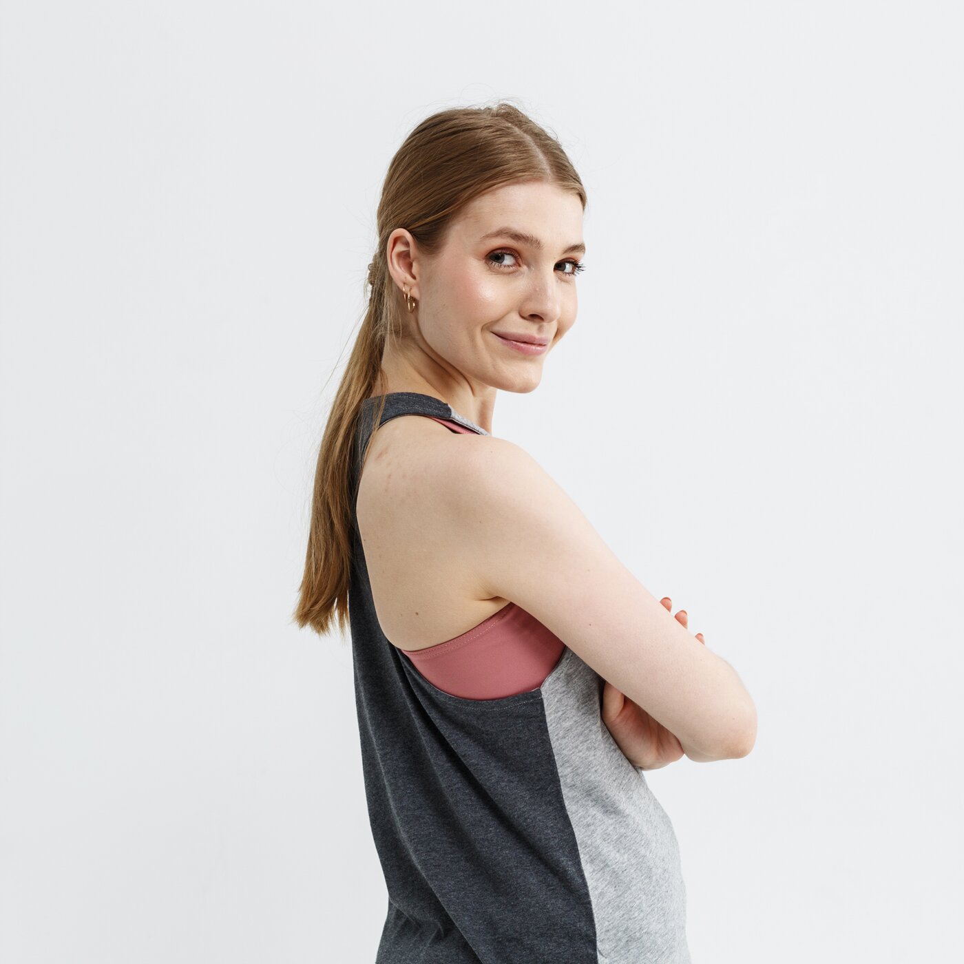 Top damski ADIDAS TANK W E LIN LOOS TK du0628 kolor szary