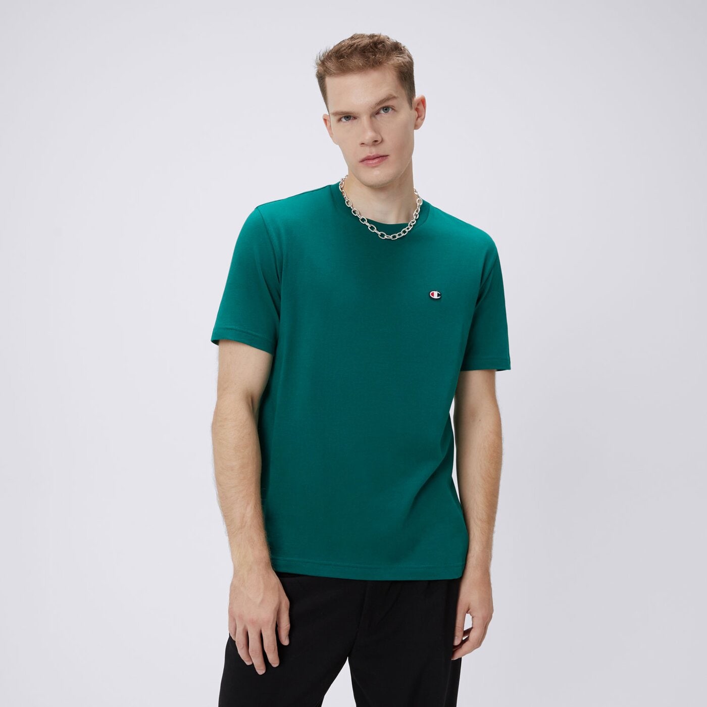 Koszulka męska CHAMPION T-SHIRT CREWNECK TEE 220453gs571 kolor zielony