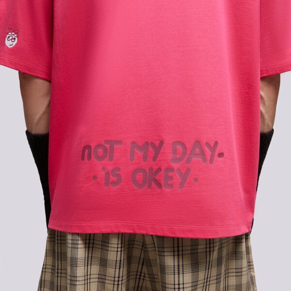 S.NOW JOB SIZEER T SHIRT "NOT MY DAY"-MAGENTA si323tsu54001 kolor różowy