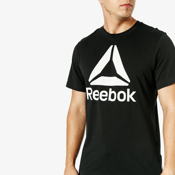 Koszulka męska REEBOK T-SHIRT SS QQR- REEBOK STACKED dh3757 kolor czarny