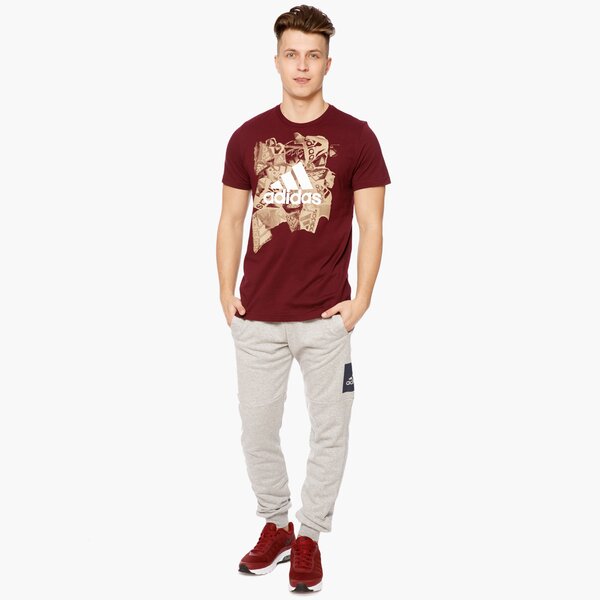 Koszulka męska ADIDAS T-SHIRT SS BADGE OF SPO bk2777 kolor bordowy