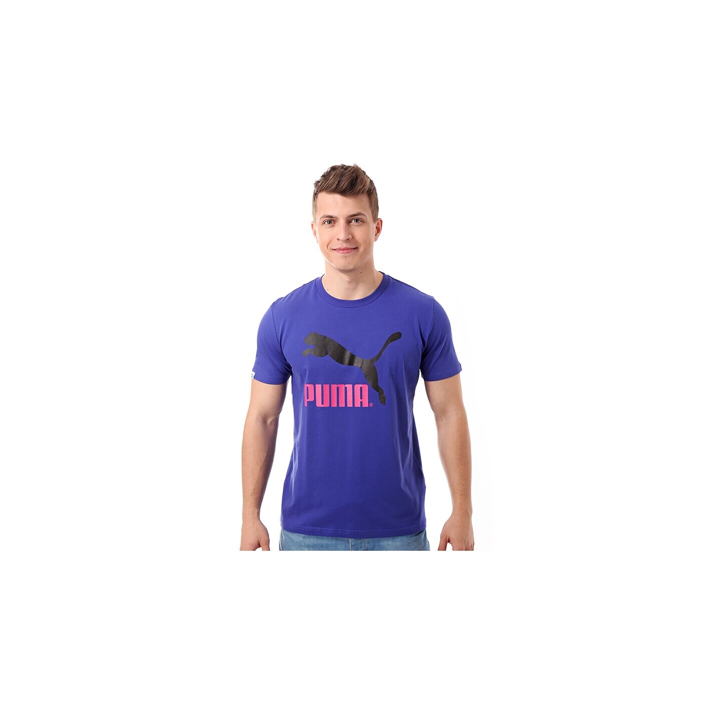 Koszulka męska PUMA T-SHIRT NO. 1 LOGO TEE 56446555 kolor granatowy