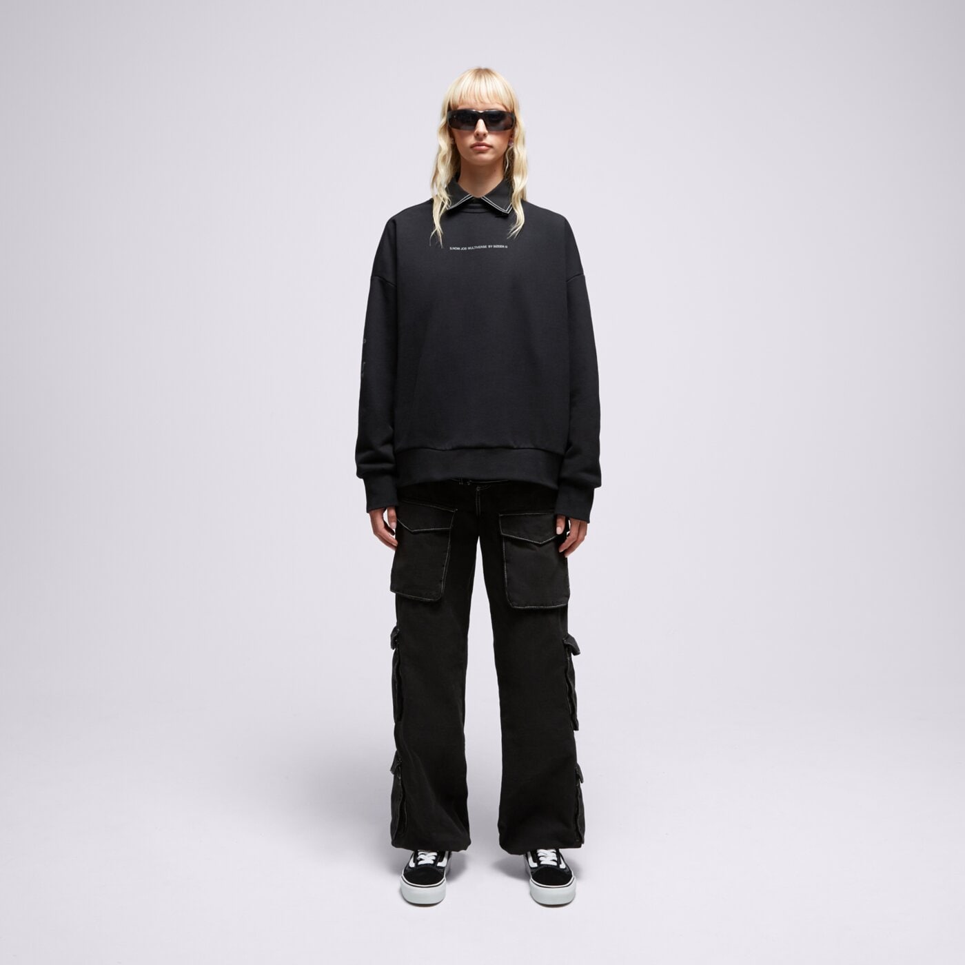 S.NOW JOB SIZEER CREWNECK “I DON'T KNOW” BLACK si123blu51001 kolor czarny