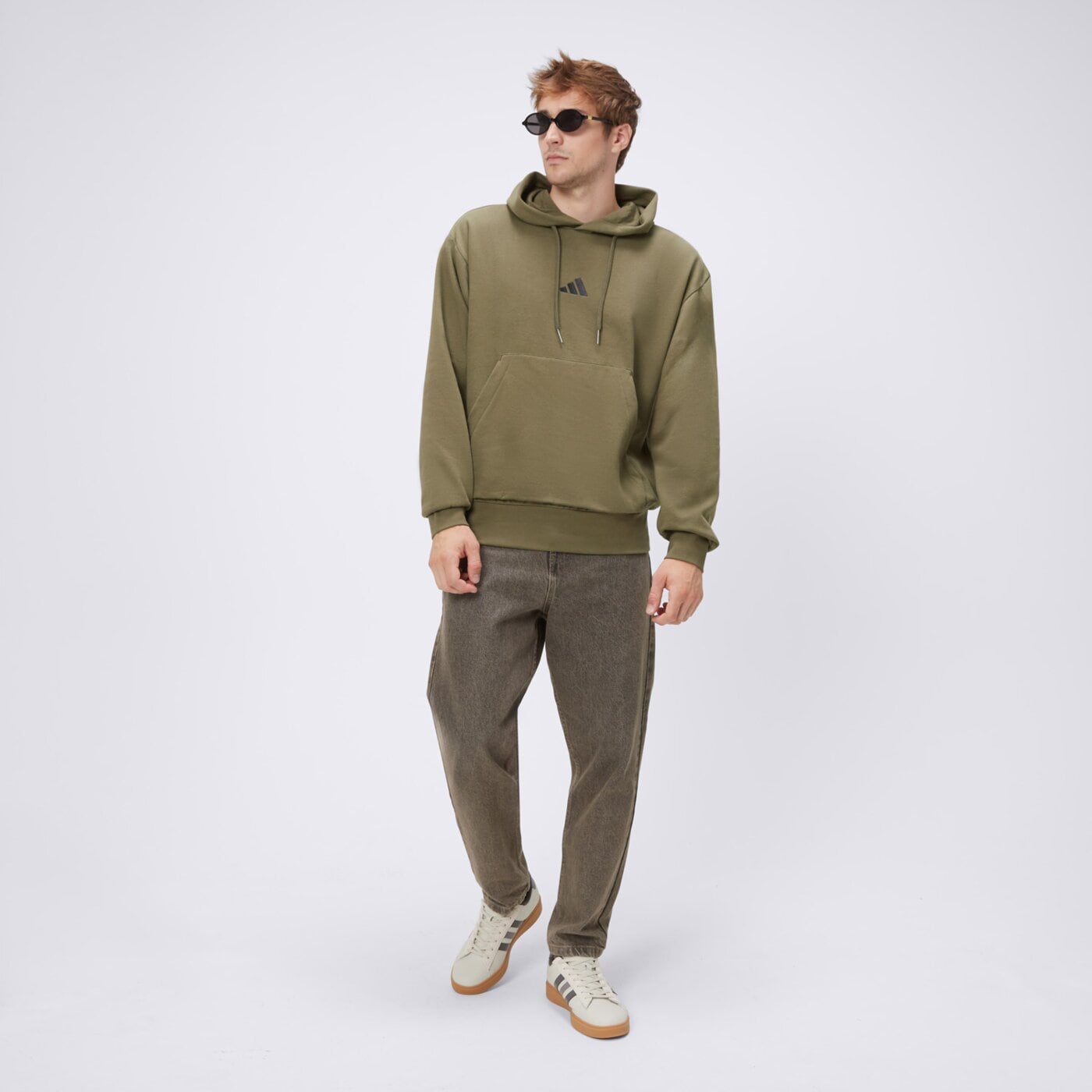 Bluza męska ADIDAS BLUZA Z KAPTUREM M FEELCOZY HD je3799 kolor khaki