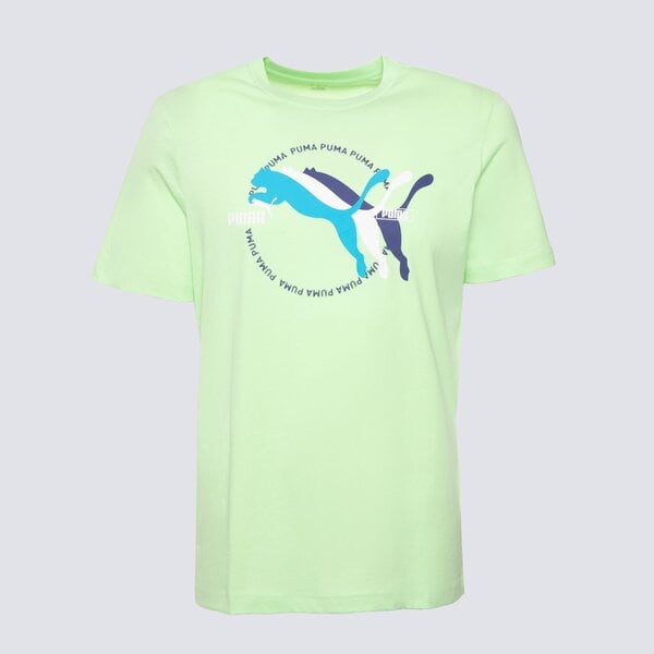 Koszulka męska PUMA T-SHIRT GRAPHICS MULTIPLE CAT LOGO 68482649 kolor zielony