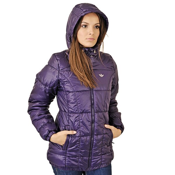 Kurtka zimowa damska ADIDAS KURTKA AC LONG PADDED JKT - SOLIDS o58619 kolor fioletowy