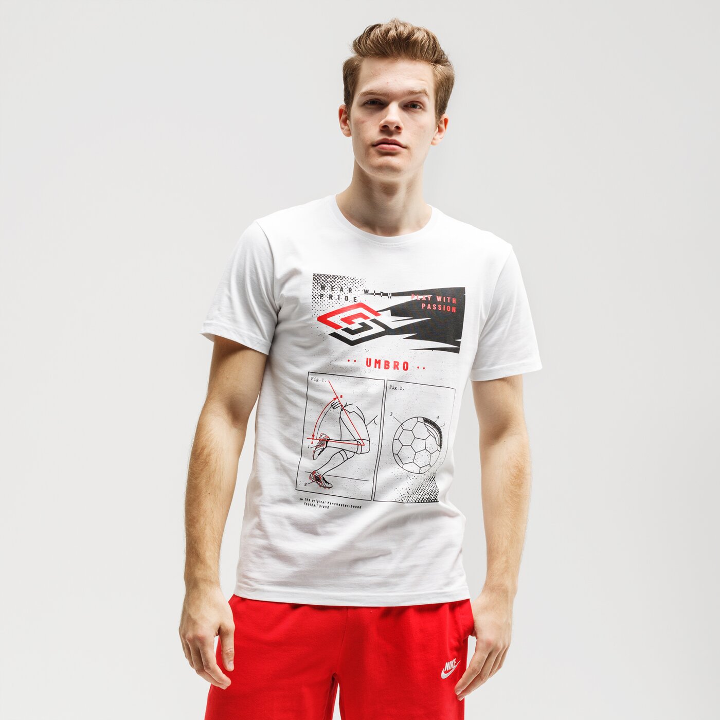 Koszulka męska UMBRO T-SHIRT LOOB ul120tsm27001 kolor biały