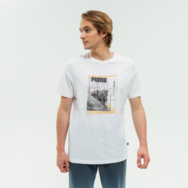 Koszulka męska PUMA T-SHIRT PUMA ART GRAPHIC 671770 02 kolor biały