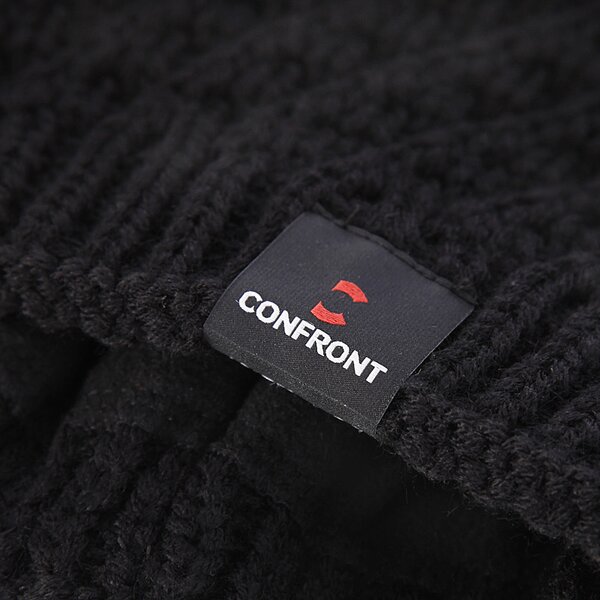 Czapka zimowa męska CONFRONT CZAPKA ZIMOWA CLASSIC BEANIE BLACK CLASSIC BEANIE B cf33cam01 kolor czarny