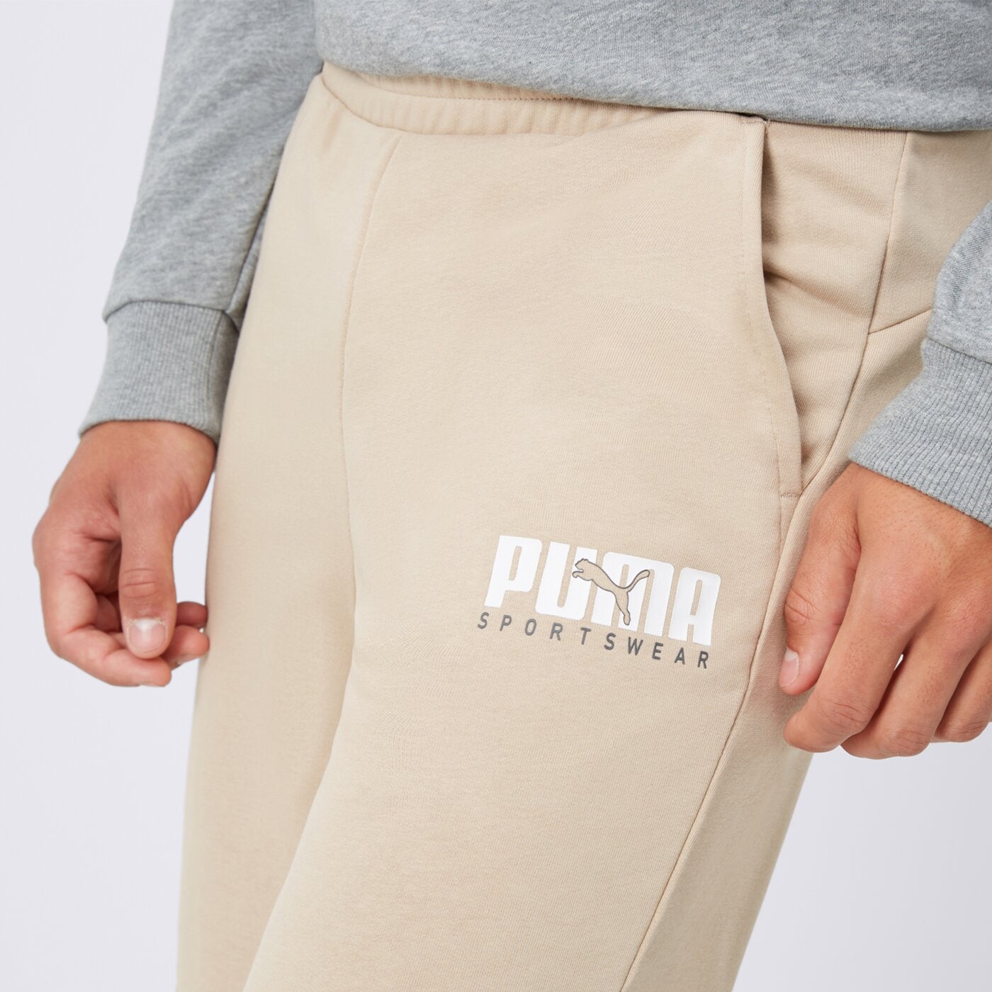 Spodenki męskie PUMA SZORTY KEY GRAPHIC SWEAT SHORTS 10" 67764582 kolor brązowy