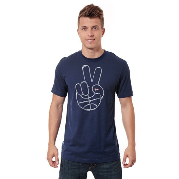 Koszulka męska NIKE T-SHIRT PEACE BALL TEE 618960410 kolor granatowy