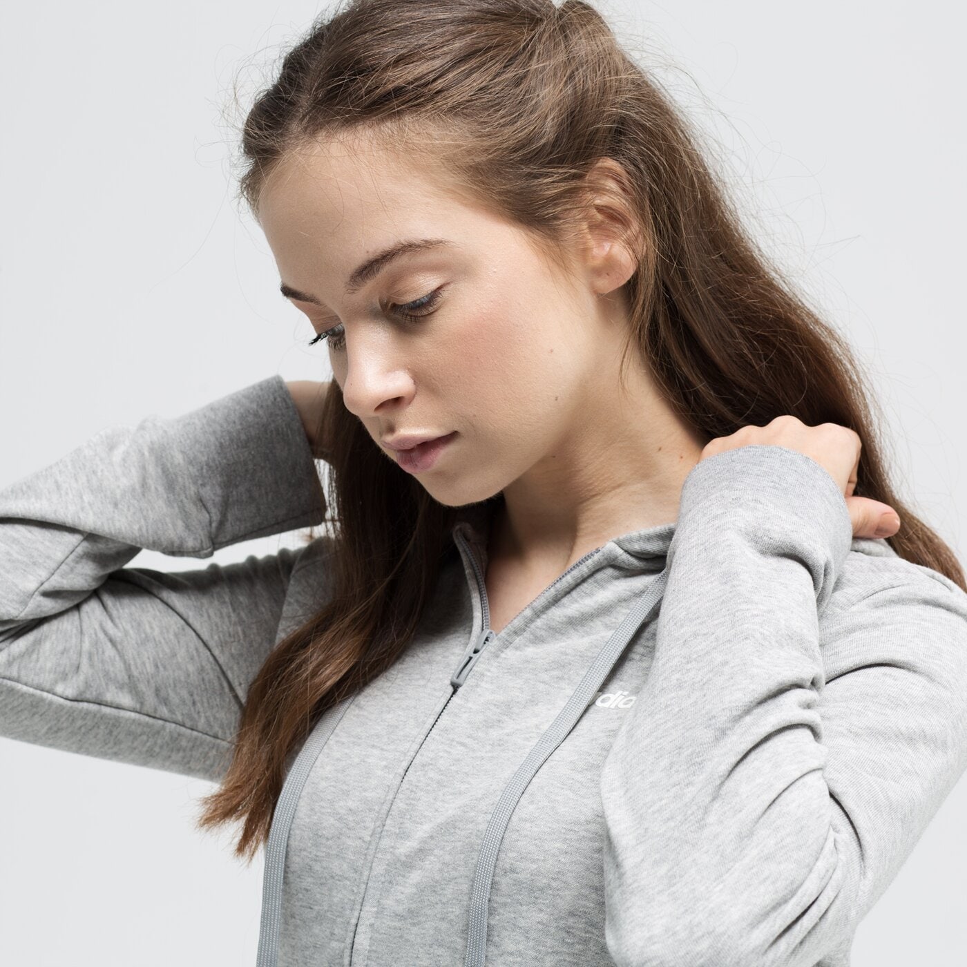 Bluza damska ADIDAS BLUZA ROZPINANA Z KAPTUREM W E PLN FZ HD du0664 kolor szary