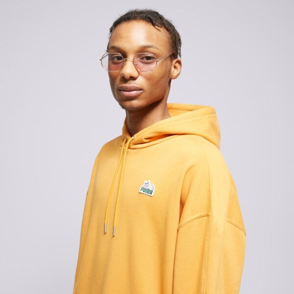 Bluza męska PUMA BLUZA Z KAPTUREM T7 FOR THE FANBASE SUPER 62503691 kolor pomarańczowy